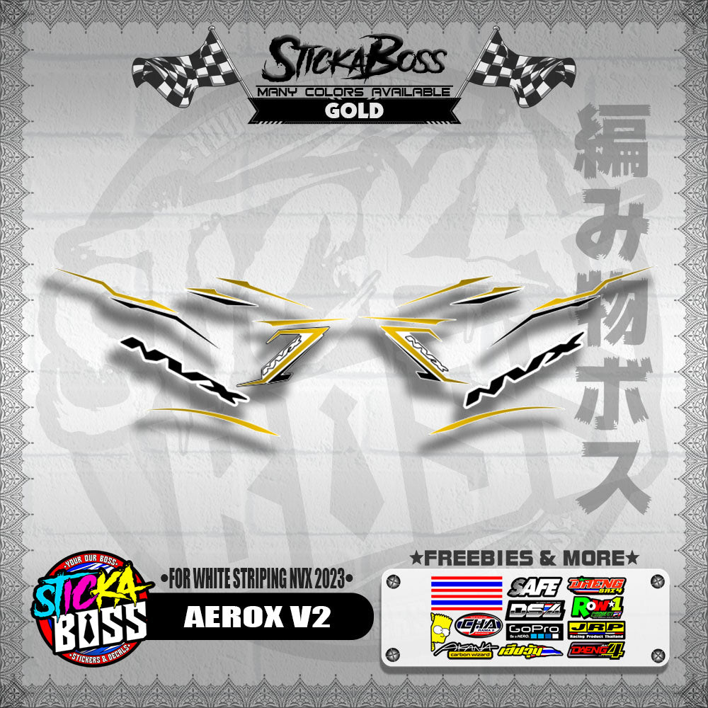 AEROX V2 DECALS ( FOR WHITE STRIPING NVX 2023 )【WITH FREEBIES】