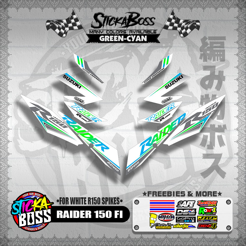 RAIDER 150 FI DECALS ( FOR WHITE R150 SPIKES )【WITH FREEBIES】