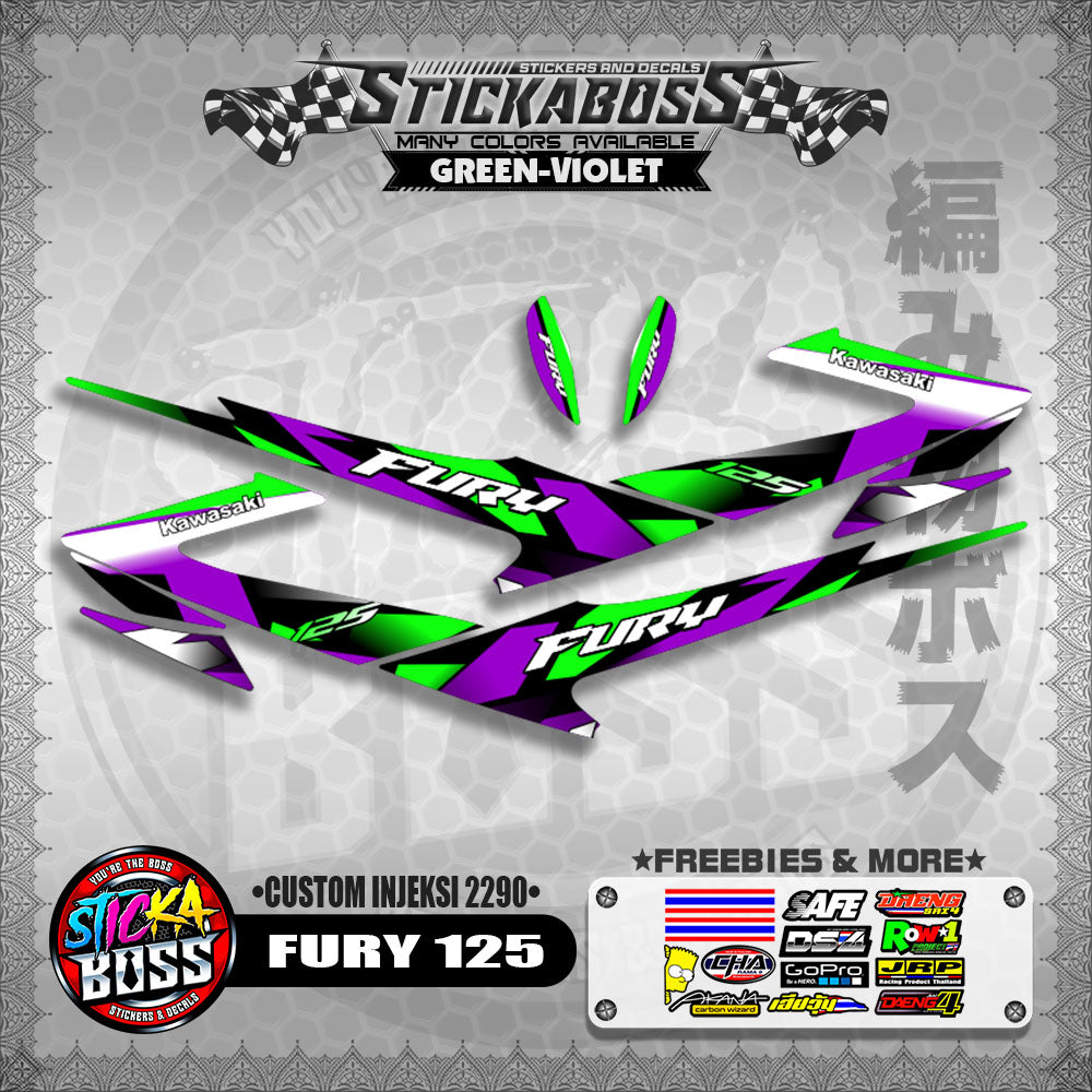 FURY 125 STICKER DECALS ( CUSTOM INJEKSI 2290 )【WITH FREEBIES】