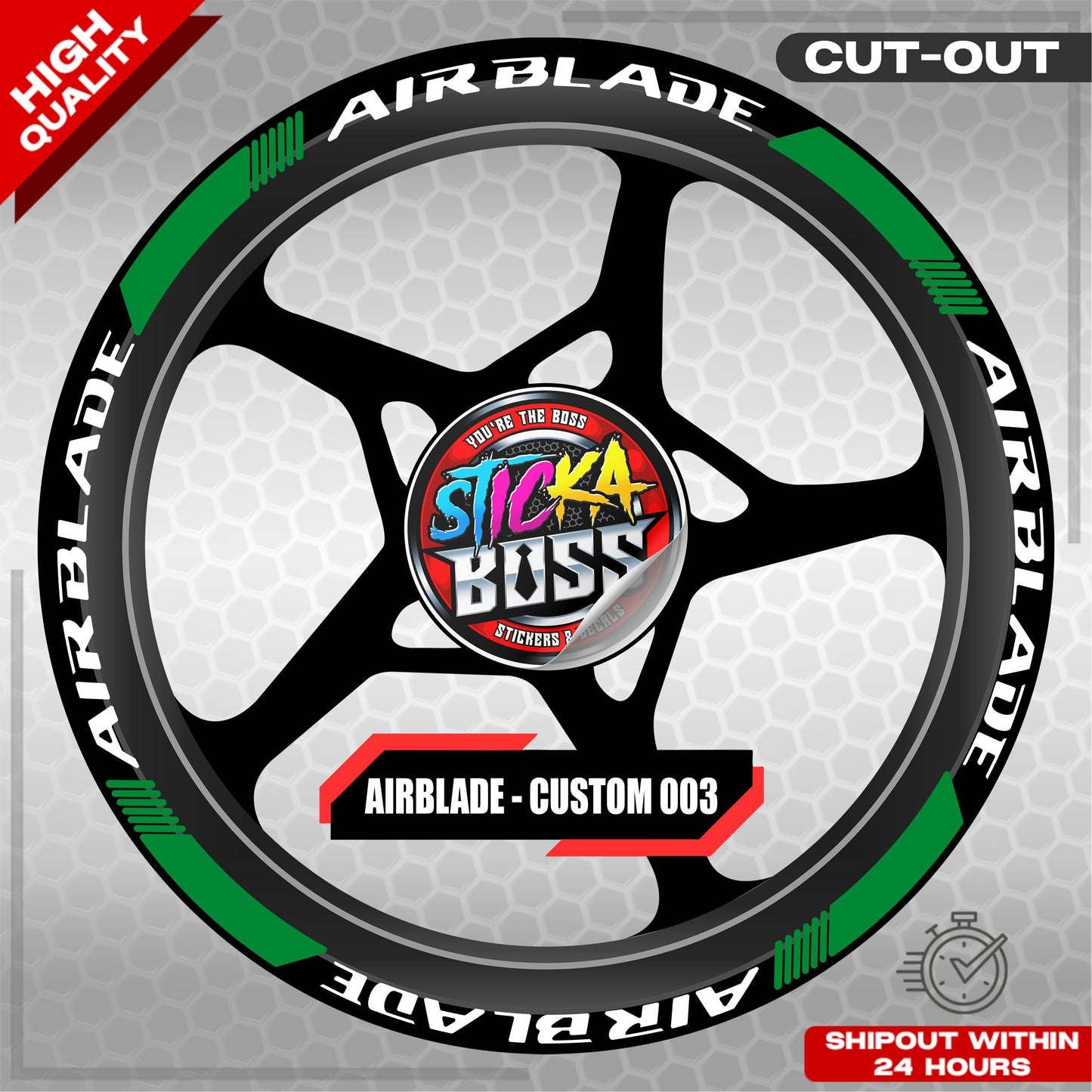 AIRBLADE 150 / 160 MAG STICKER SET ( 2 MAGS ) - CUSTOM 003 | VINYL WATERPROOF CUT-OUT DECALS