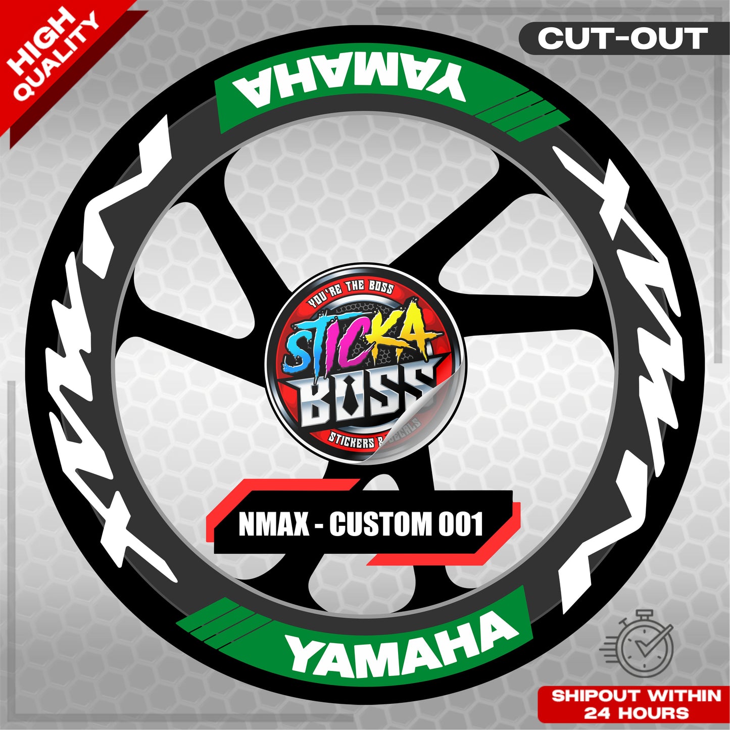 NMAX 155 MAGS STICKER SET ( 2 MAGS ) - CUSTOM 001 | VINYL WATERPROOF CUT-OUT DECALS