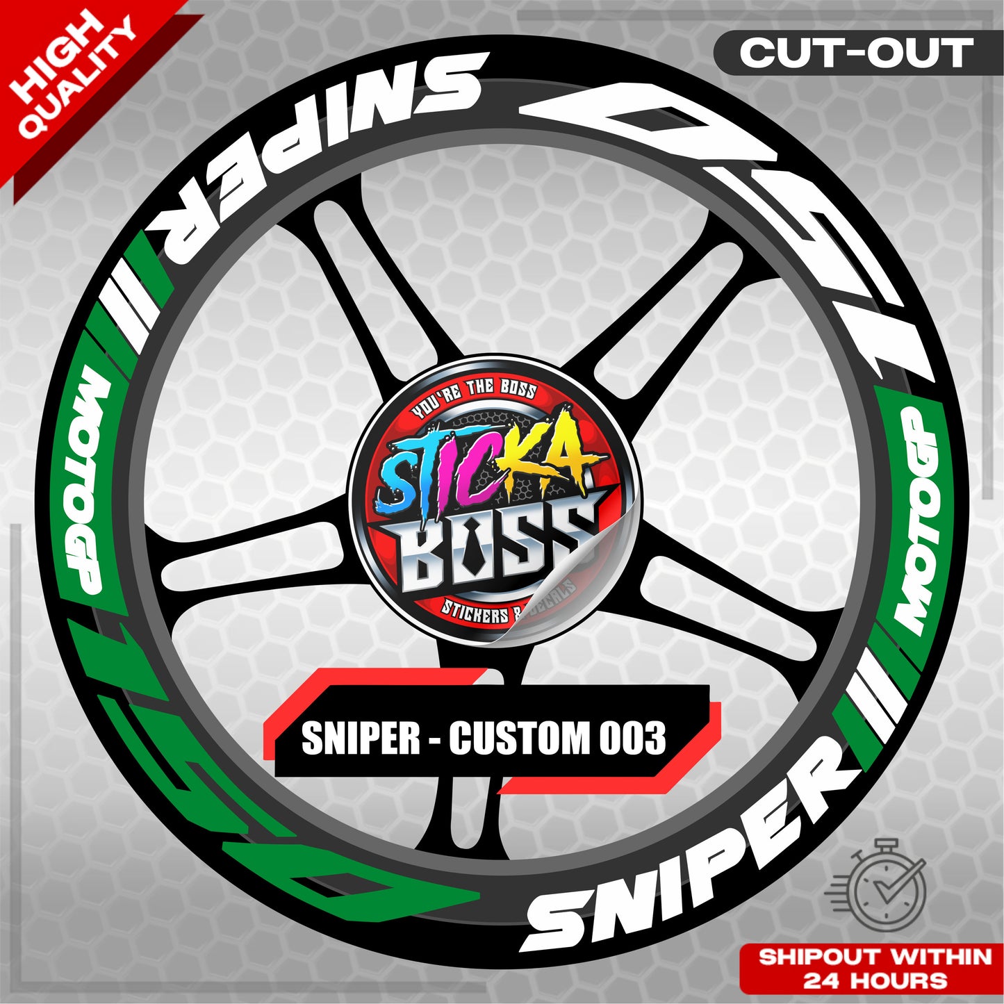 SNIPER 150 / 155 MAGS STICKER SET ( 2 MAGS ) - CUSTOM 003 | VINYL WATERPROOF CUT-OUT DECALS