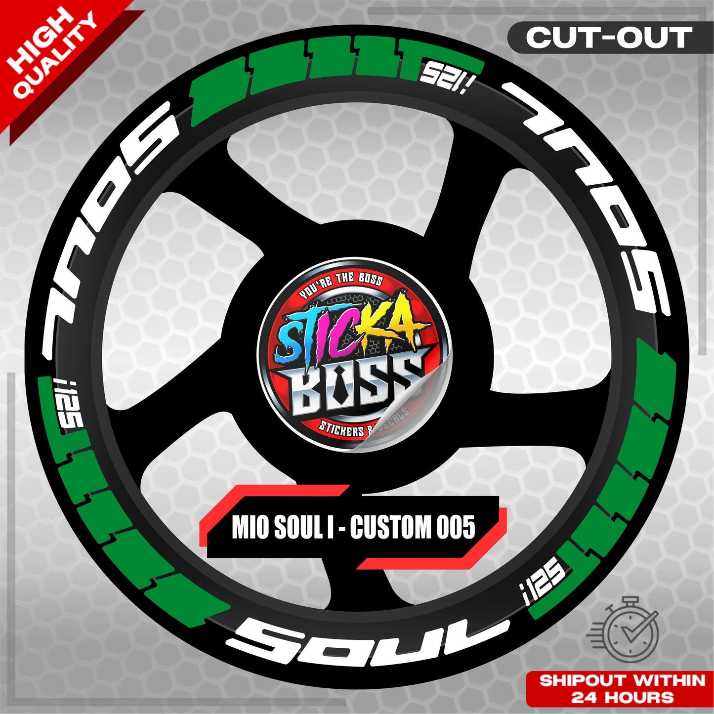 MIO SOUL I 125 MAG STICKER SET ( 2 MAGS ) - CUSTOM 005 | VINYL WATERPROOF CUT-OUT DECALS