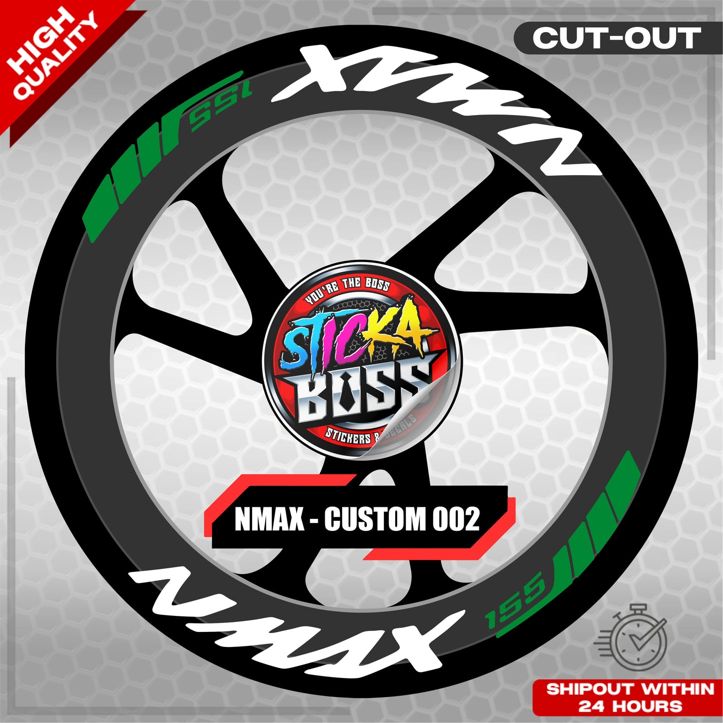 NMAX 155 MAG STICKER SET ( 2 MAGS ) - CUSTOM 002 | VINYL WATERPROOF CUT-OUT DECALS