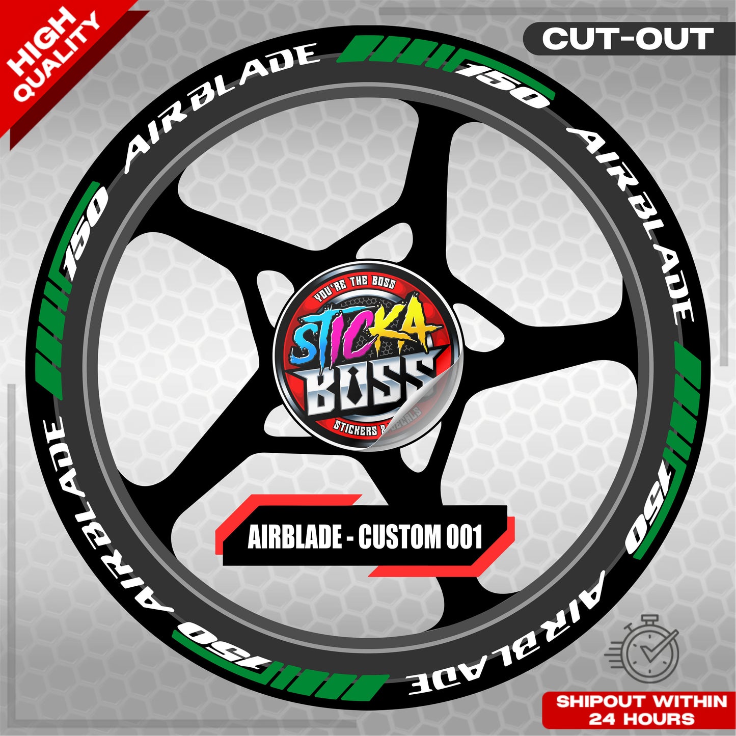 AIRBLADE 150 MAG STICKER SET ( 2 MAGS ) - CUSTOM 001 | VINYL WATERPROOF CUT-OUT DECALS