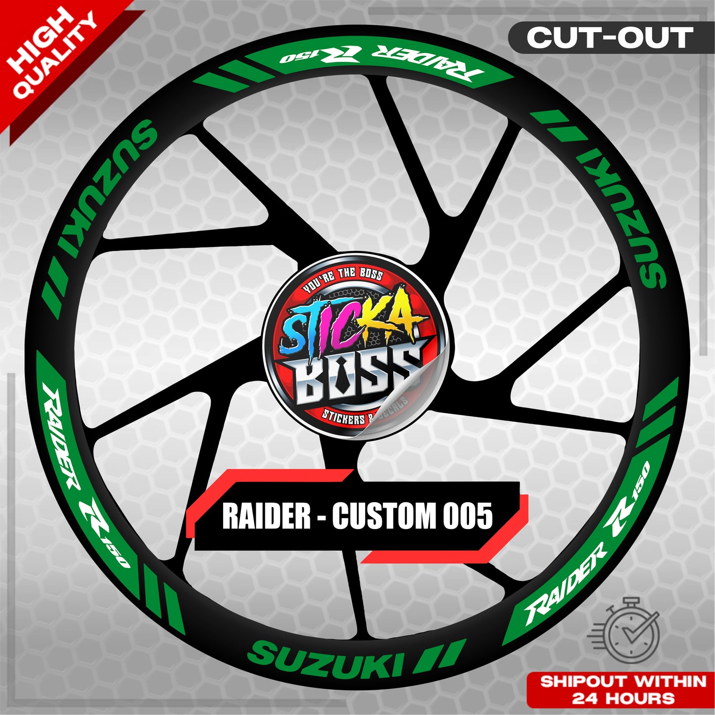 RAIDER R150 MAGS STICKER SET ( 2 MAGS ) - CUSTOM 005 | VINYL WATERPROOF CUT-OUT DECALS