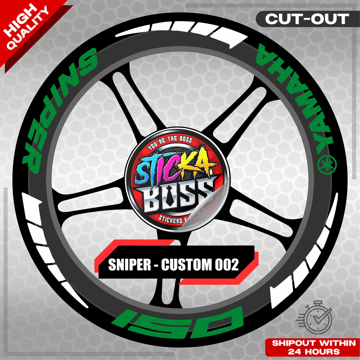 SNIPER 150 / 155 MAGS STICKER SET ( 2 MAGS ) - CUSTOM 002 | VINYL WATERPROOF CUT-OUT DECALS