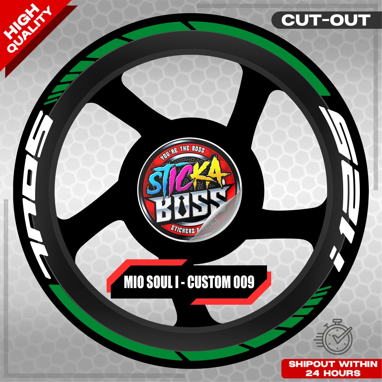 MIO SOUL I 125 MAG STICKER SET ( 2 MAGS ) - CUSTOM 009 | VINYL WATERPROOF CUT-OUT DECALS