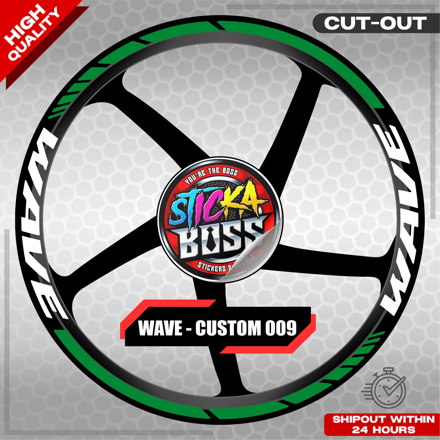 WAVE 110 / 125 MAG STICKER SET ( 2 MAGS ) - CUSTOM 009 | VINYL WATERPROOF CUT-OUT DECALS