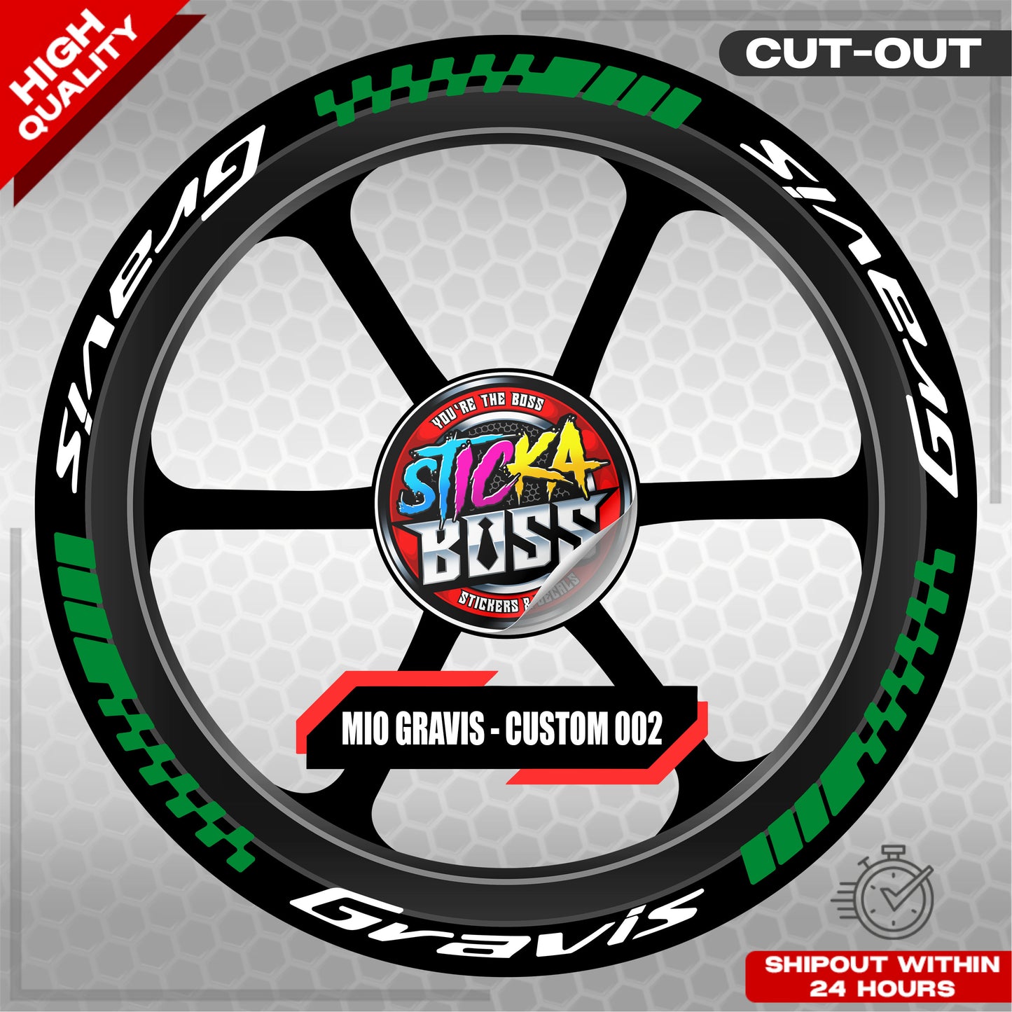 MIO GRAVIS MAG STICKER SET ( 2 MAGS ) - CUSTOM 002 | VINYL WATERPROOF CUT-OUT DECALS