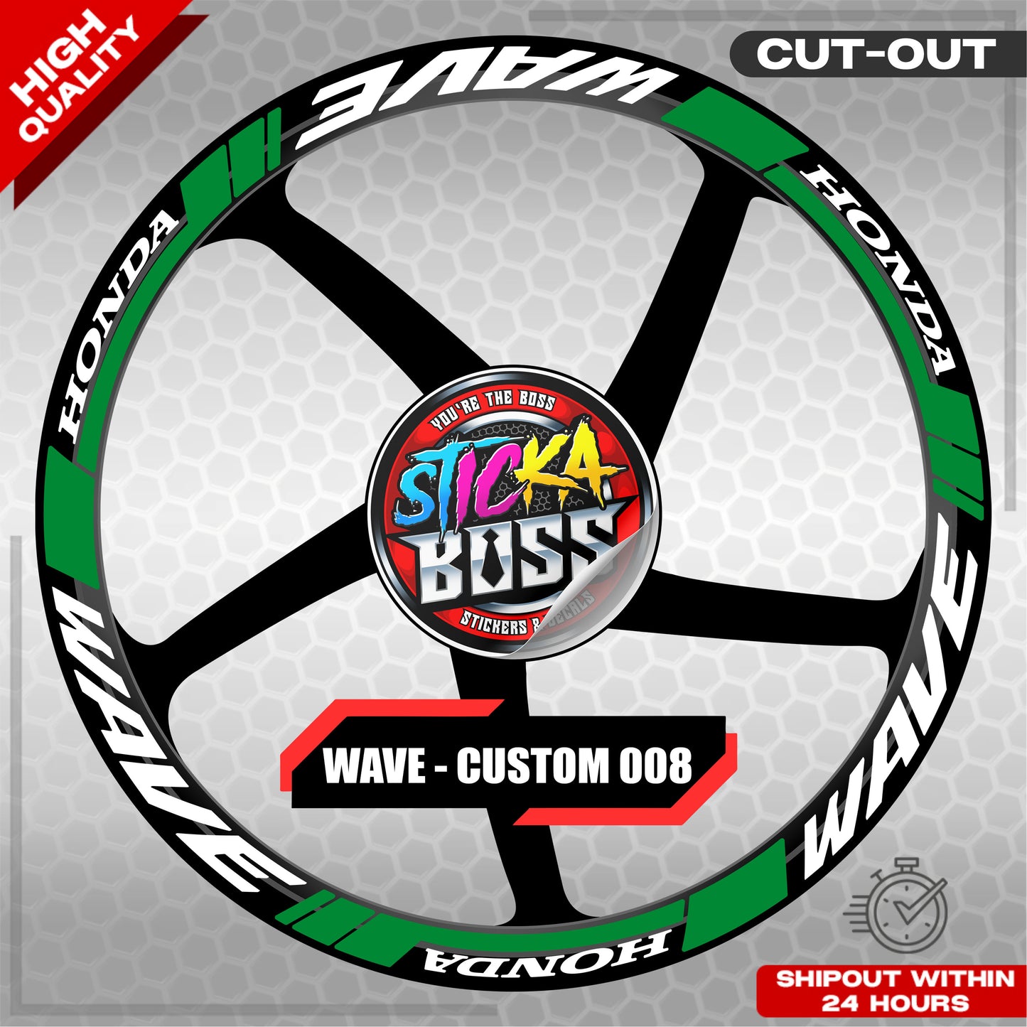 WAVE 110 / 125 MAG STICKER SET ( 2 MAGS ) - CUSTOM 008 | VINYL WATERPROOF CUT-OUT DECALS