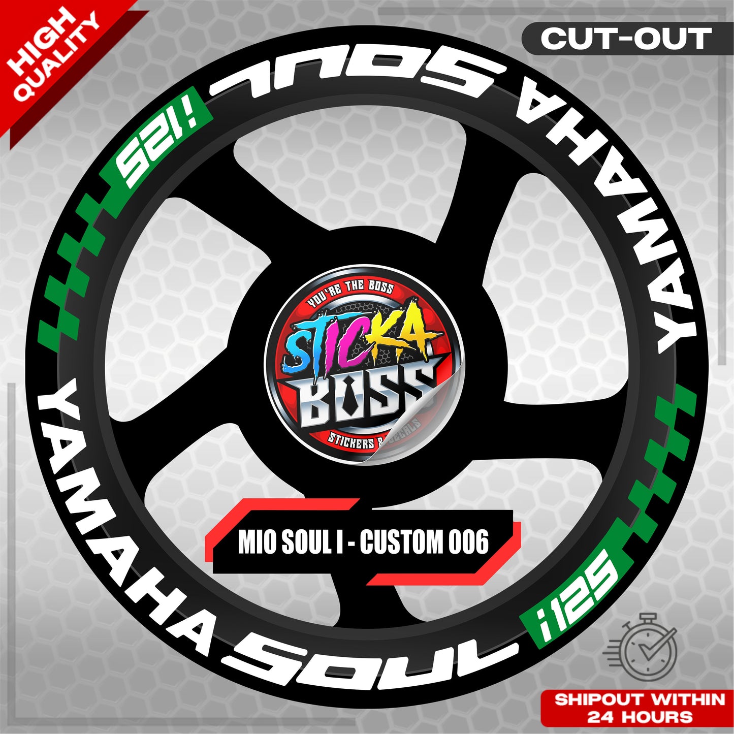 MIO SOUL I 125 MAG STICKER SET ( 2 MAGS ) - CUSTOM 006 | VINYL WATERPROOF CUT-OUT DECALS