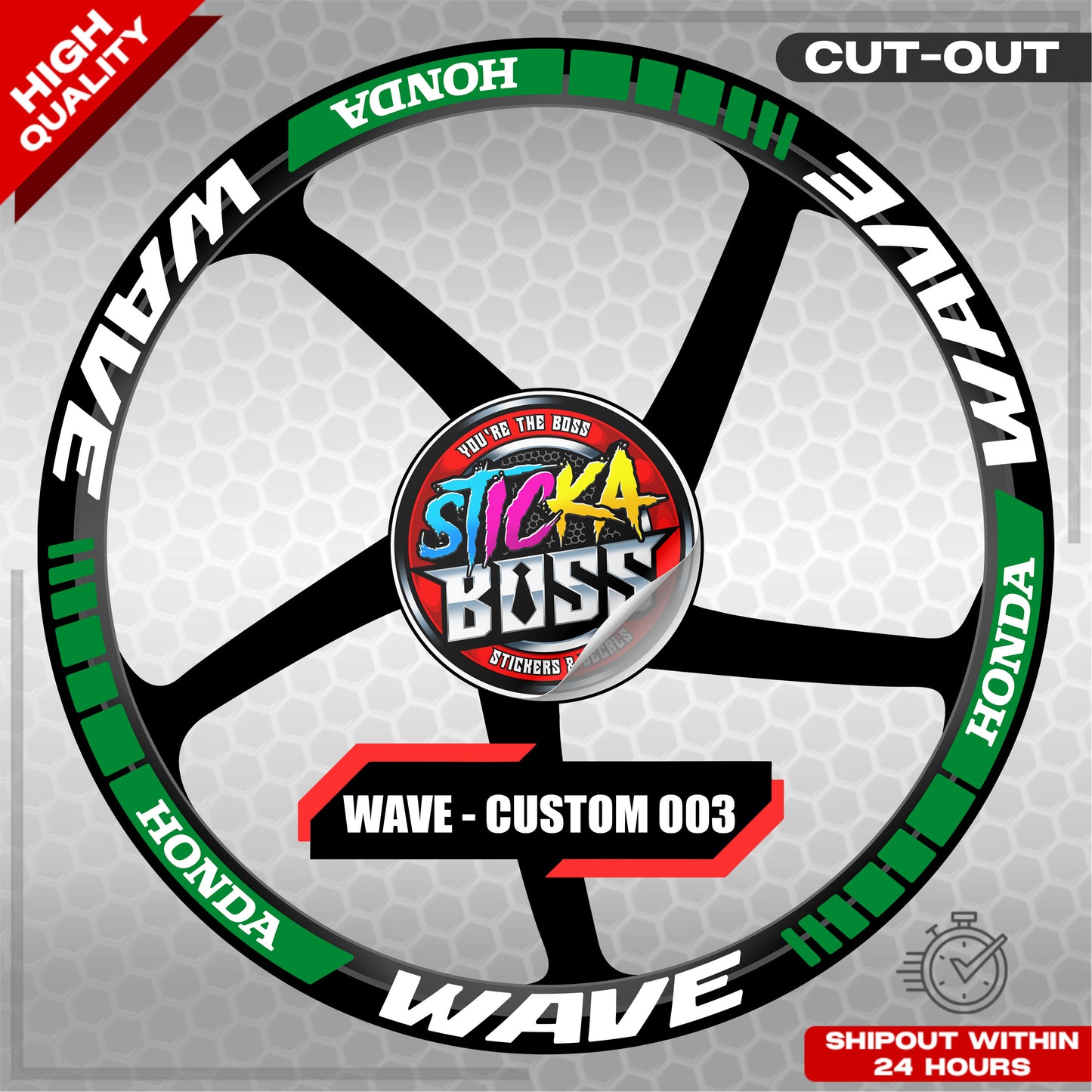 WAVE 110 / 125 MAG STICKER SET ( 2 MAGS ) - CUSTOM 003 | VINYL WATERPROOF CUT-OUT DECALS