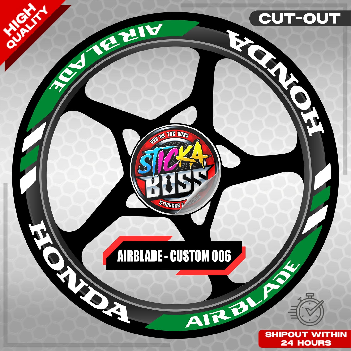 AIRBLADE 150 / 160 MAG STICKER SET ( 2 MAGS ) - CUSTOM 006 | VINYL WATERPROOF CUT-OUT DECALS