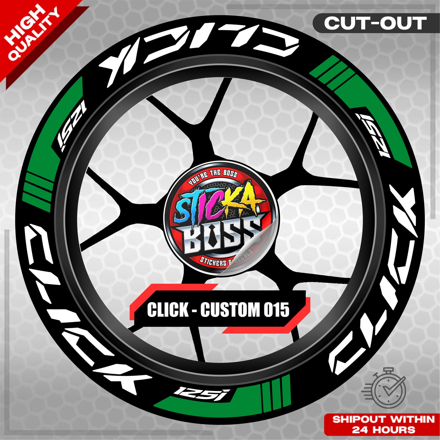 CLICK 125 MAG STICKER SET ( 2 MAGS ) - CUSTOM 015 | VINYL WATERPROOF CUT-OUT DECALS