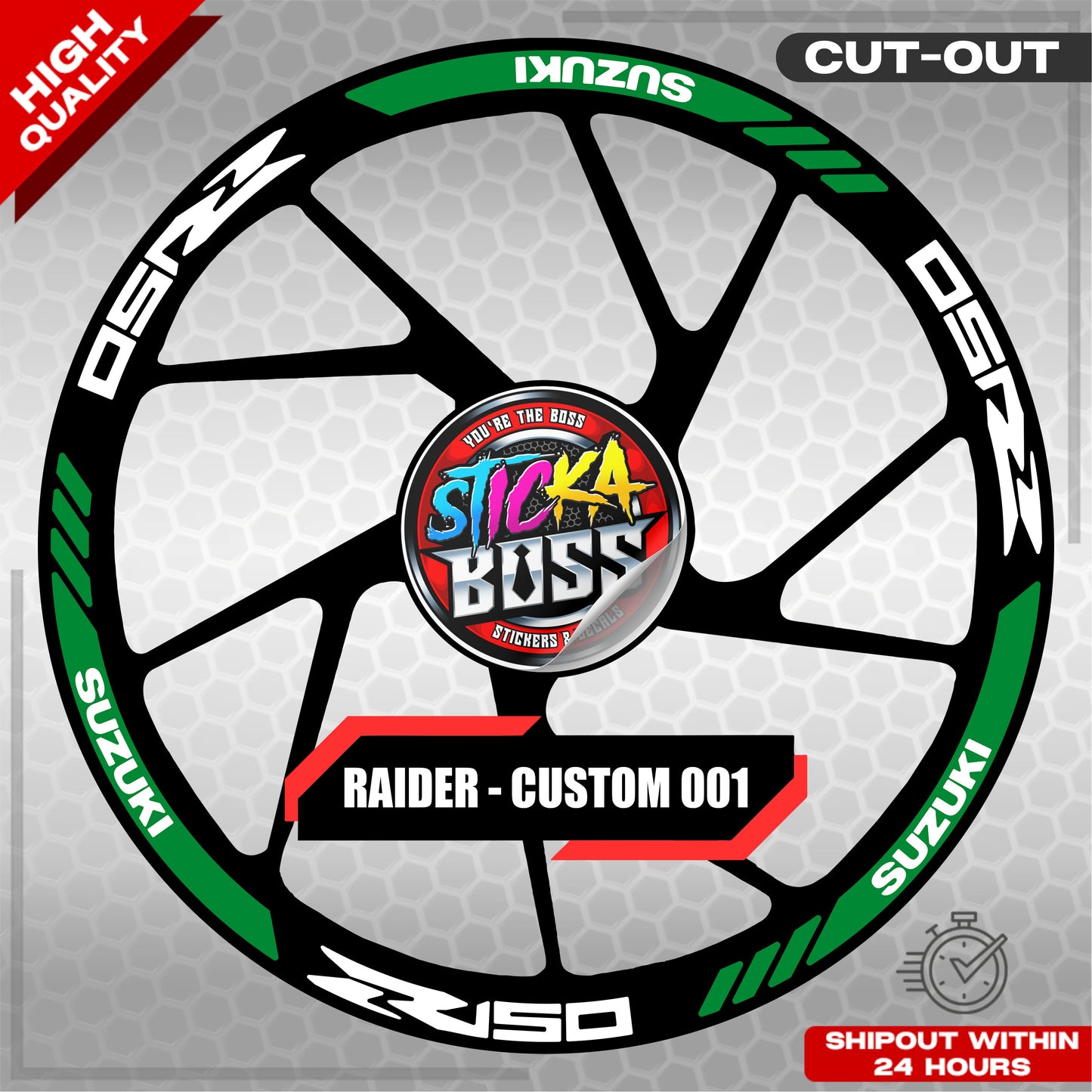 RAIDER R150 MAG STICKER SET ( 2 MAGS ) - CUSTOM 001 | VINYL WATERPROOF CUT-OUT DECALS