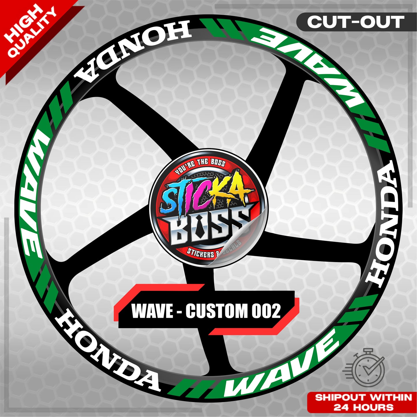 WAVE 110 / 125 MAG STICKER SET ( 2 MAGS ) - CUSTOM 002 | VINYL WATERPROOF CUT-OUT DECALS