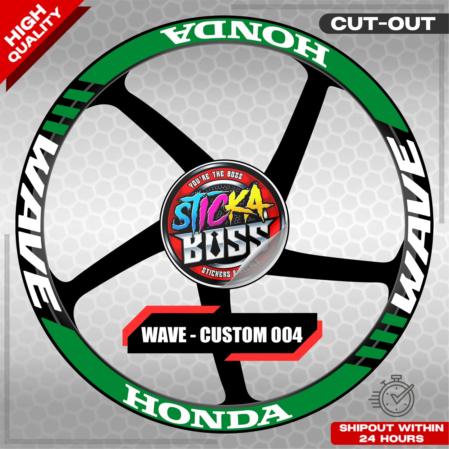 WAVE 110 125 MAG STICKER SET ( 2 MAGS ) - CUSTOM 004 | VINYL WATERPROOF CUT-OUT DECALS