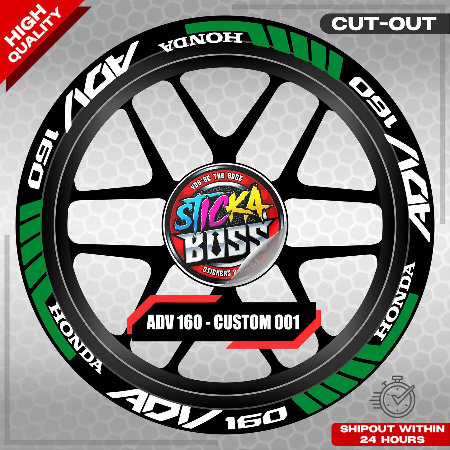 ADV 160 MAG STICKER SET ( 2 MAGS ) - CUSTOM 001 | VINYL WATERPROOF CUT-OUT DECALS