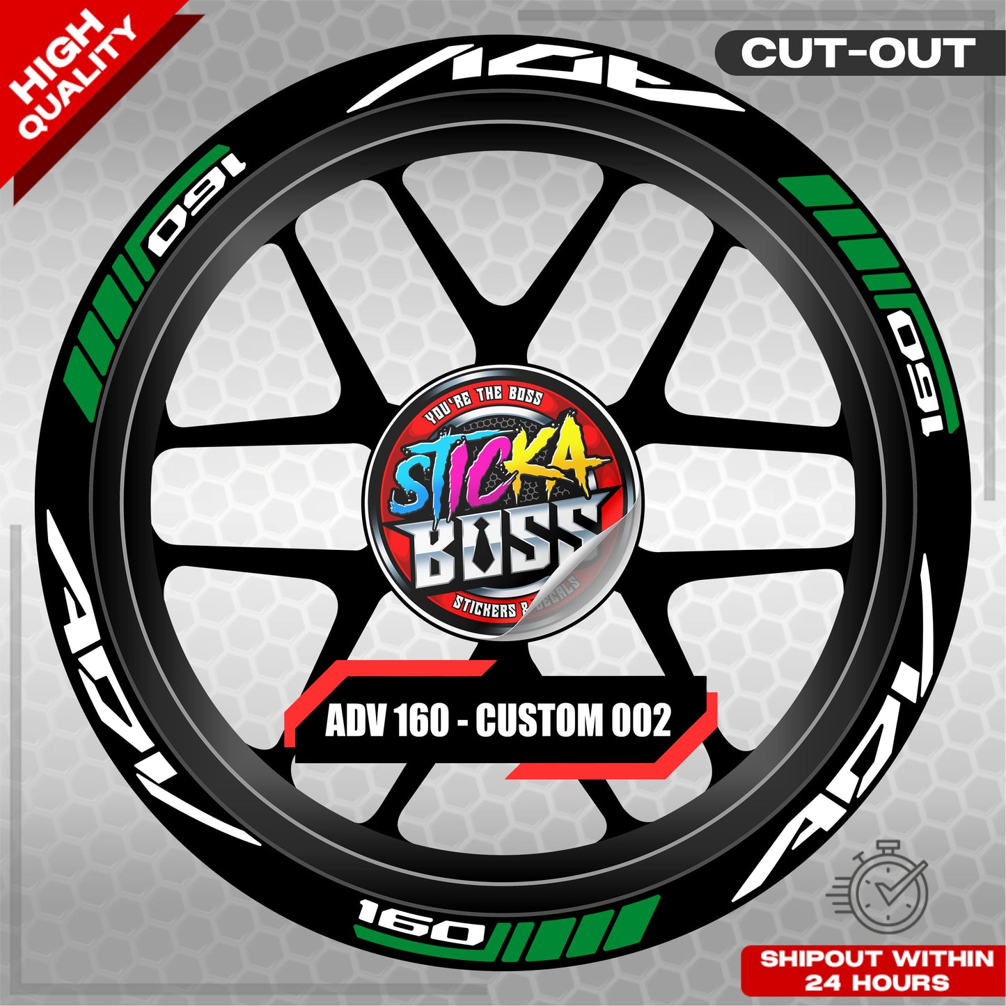 ADV 160 MAG STICKER SET ( 2 MAGS ) - CUSTOM 002 | VINYL WATERPROOF CUT-OUT DECALS