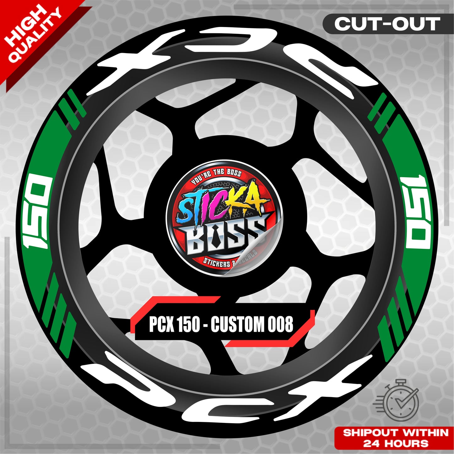 PCX 150 MAG STICKER SET ( 2 MAGS ) - CUSTOM 008 | VINYL WATERPROOF CUT-OUT DECALS