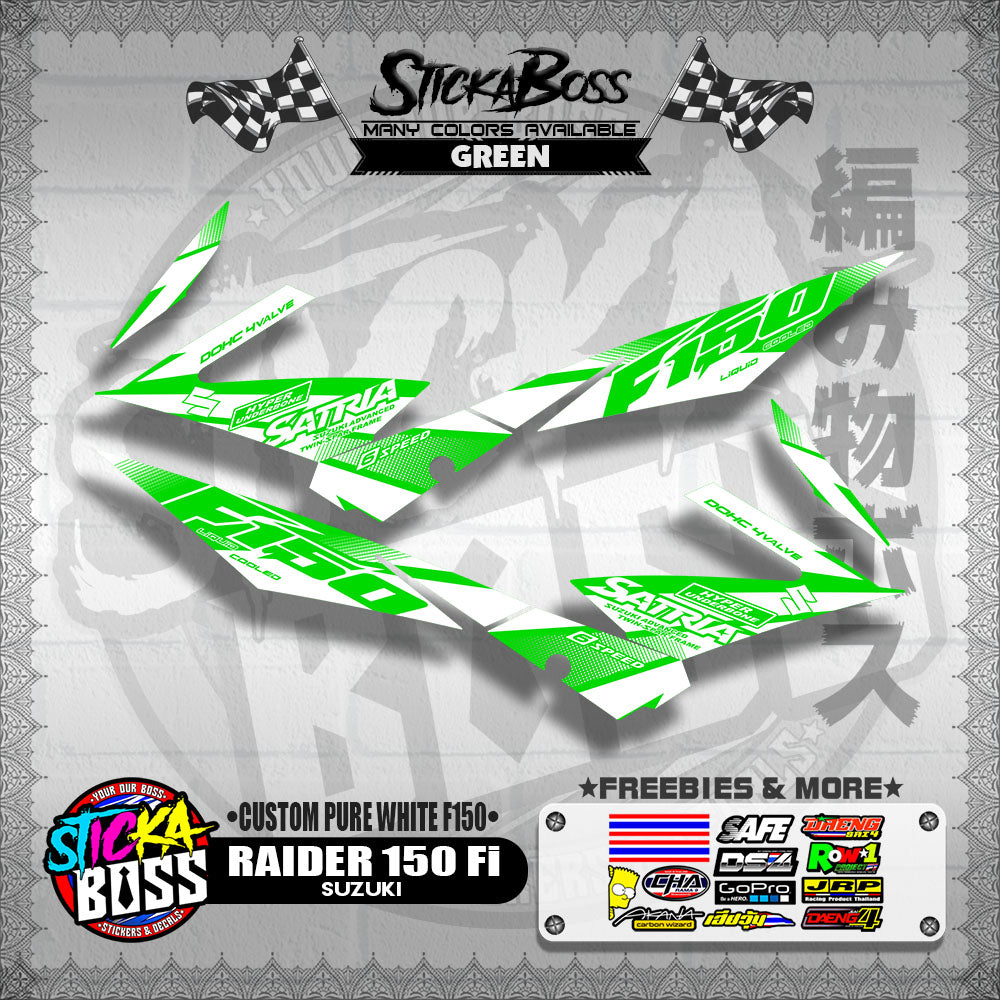 RAIDER 150 Fi STOCK DECAL ( CUSTOM PURE WHITE F150 )【WITH FREEBIES】