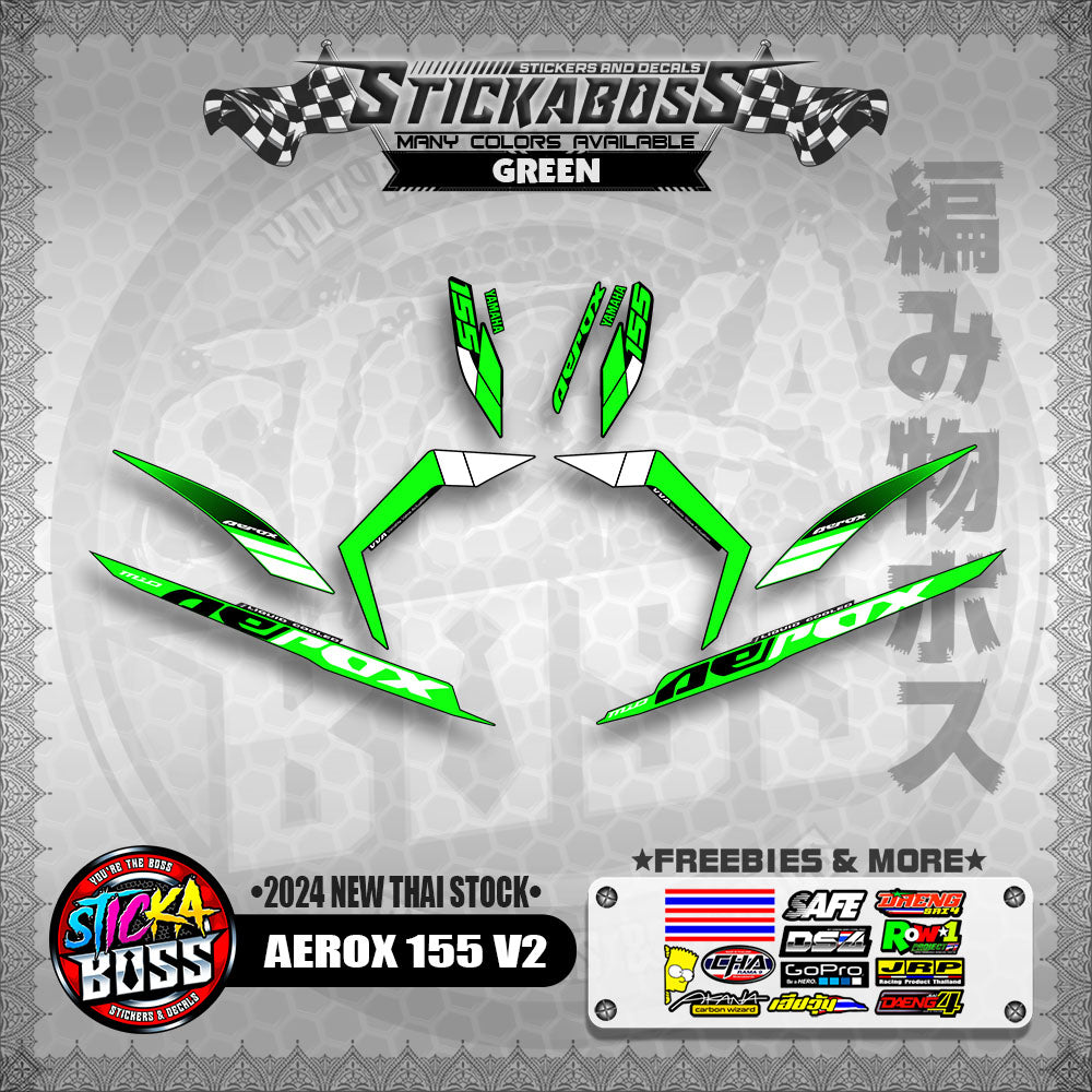AEROX 155 V2 STICKER DECALS ( 2024 NEW THAI STOCK )【WITH FREEBIES】