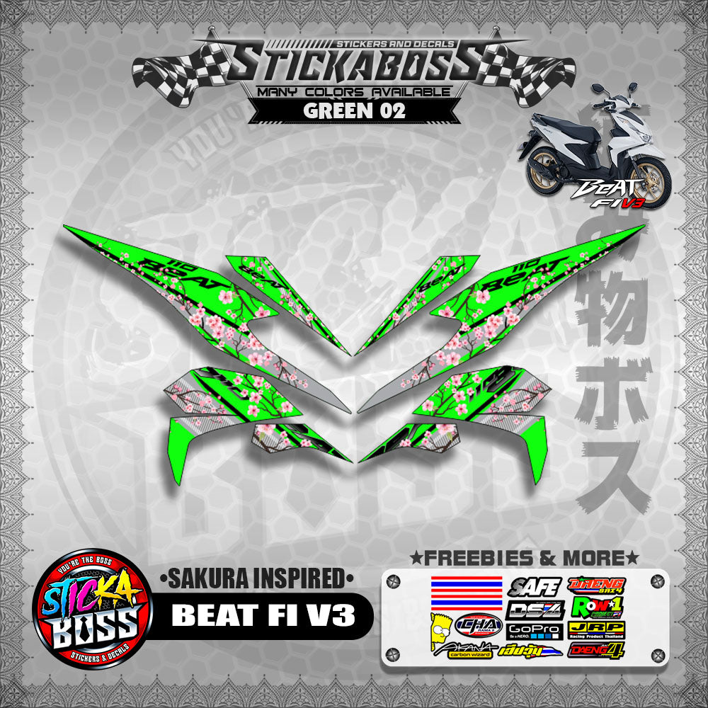 BEAT V3 STICKER DECALS ( SAKURA INSPIRED )【WITH FREEBIES】