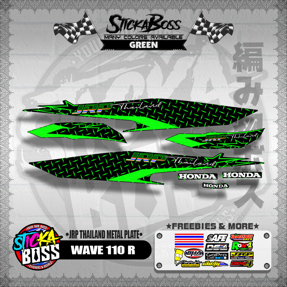 WAVE 110 R DECALS ( JRP THAILAND METAL PLATE )【WITH FREEBIES】