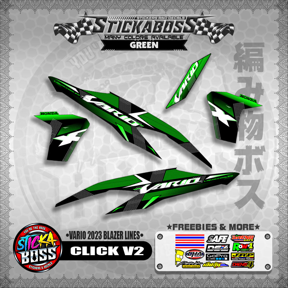 CLICK V2 STICKER DECALS ( VARIO 2023 BLAZER LINES )【WITH FREEBIES】