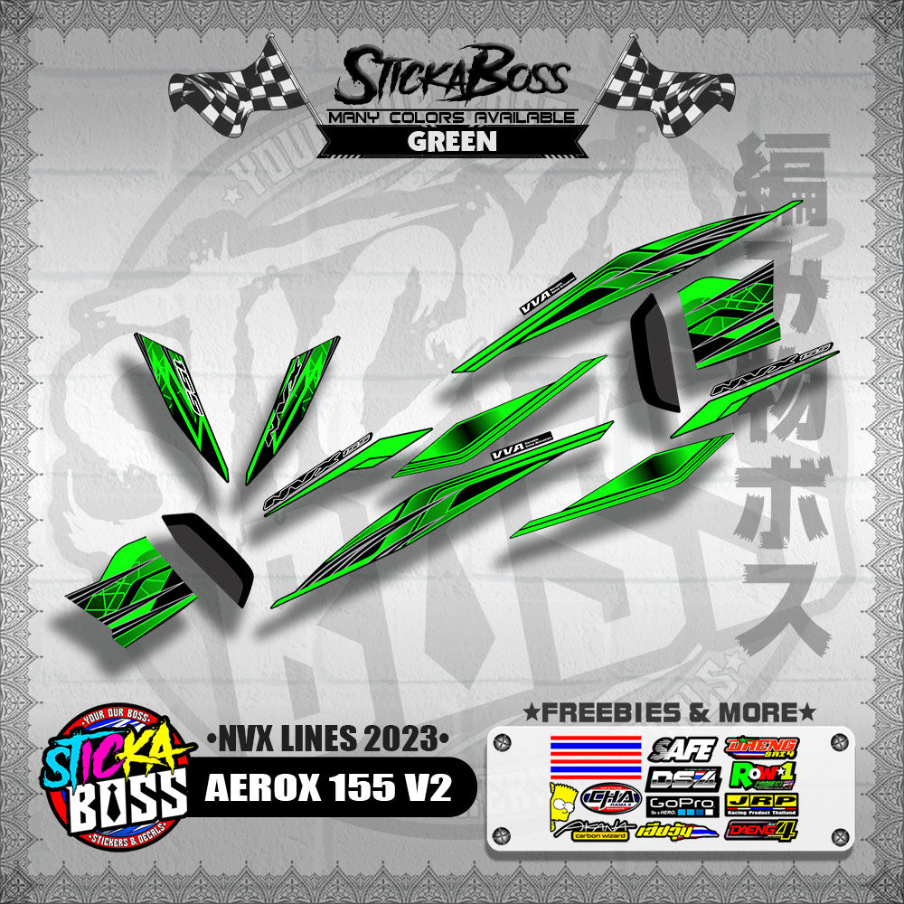 AEROX 155 V2 MALAYSIAN DECALS ( NVX LINES 2023 )【WITH FREEBIES】