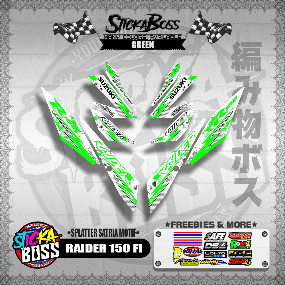 RAIDER 150 FI DECALS ( SPLATTER SATRIA MOTIF )【WITH FREEBIES】