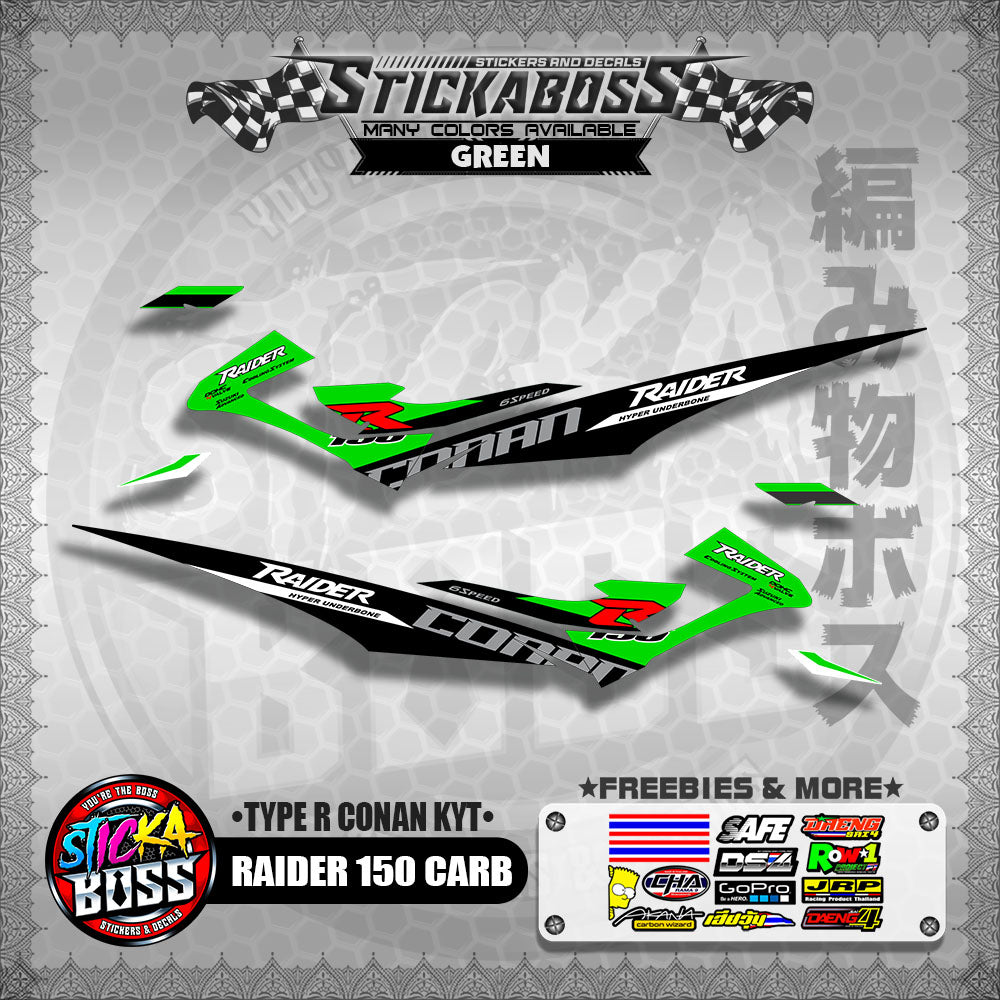 RAIDER 150 CARB DECALS ( TYPE R CONAN KYT )【WITH FREEBIES】