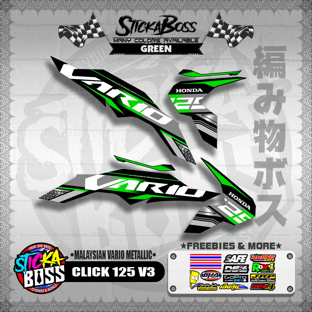 CLICK 125 V3 DECALS ( MALAYSIAN VARIO METALLIC )【WITH FREEBIES】