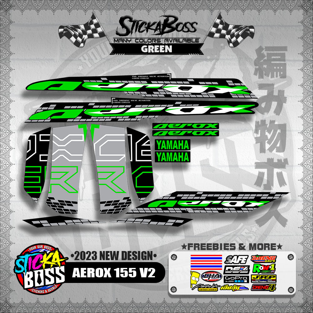 AEROX 155 V2 MALAYSIAN DECALS ( 2023 NEW DESIGN )【WITH FREEBIES】