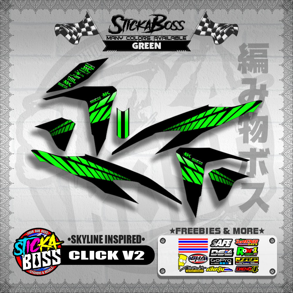 CLICK V2 DECALS ( SKYLINE INSPIRED )【WITH FREEBIES】
