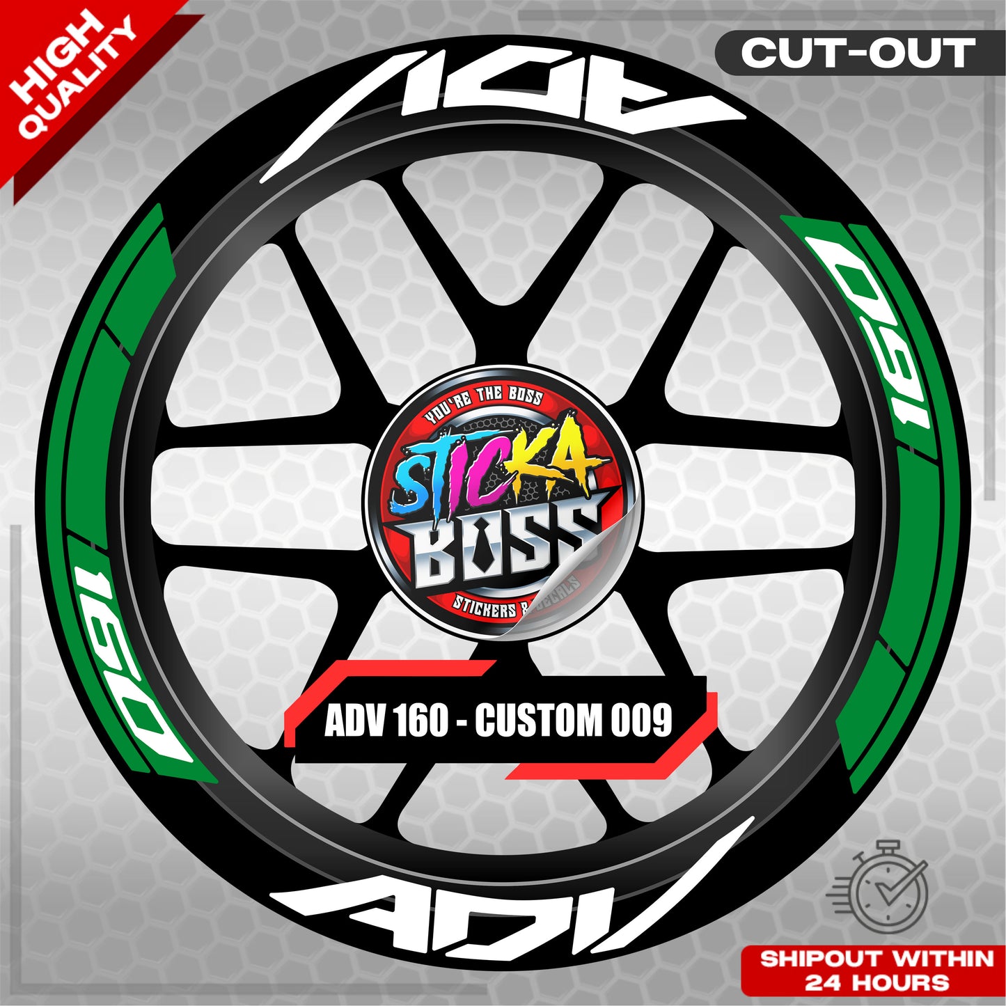 ADV 160 MAG STICKER SET ( 2 MAGS ) - CUSTOM 009 | VINYL WATERPROOF CUT-OUT DECALS