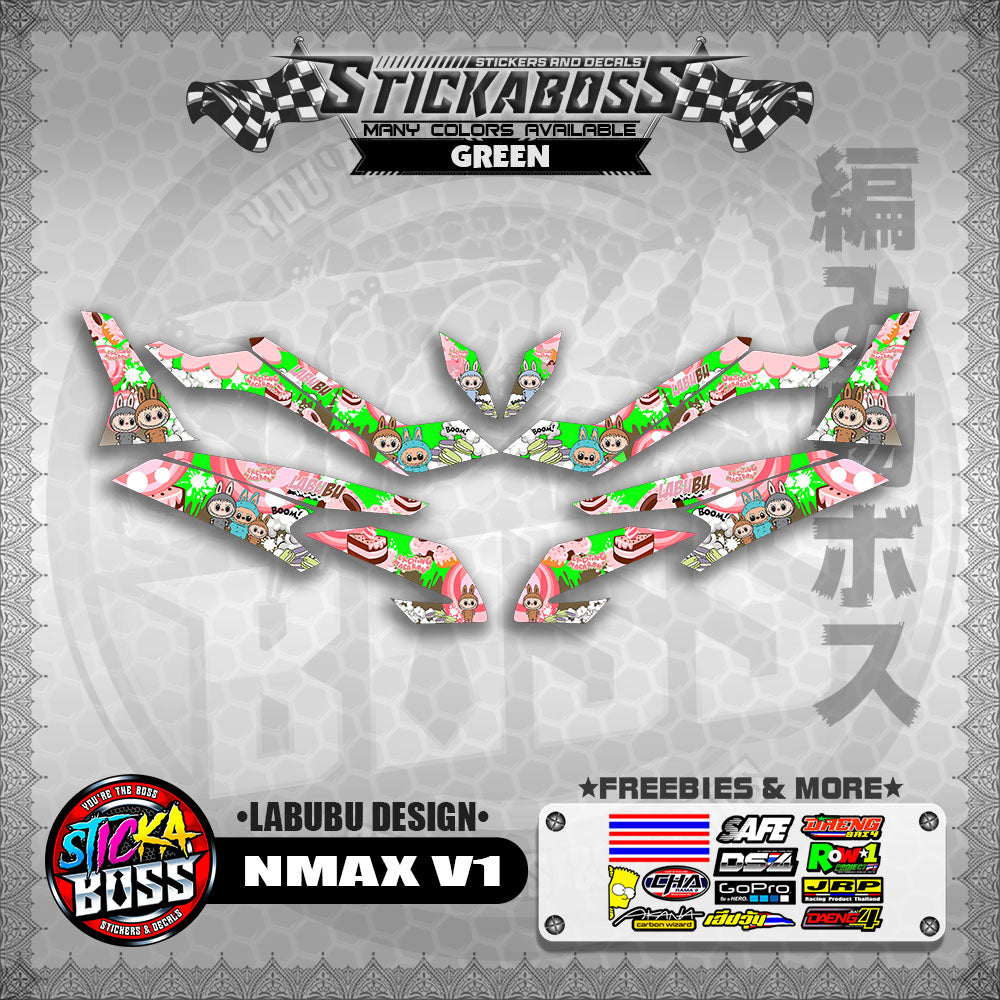 NMAX V1 STICKER DECALS ( LABUBU DESIGN )【WITH FREEBIES】