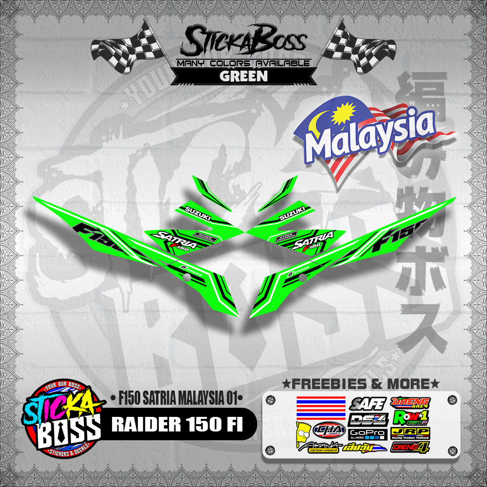 RAIDER 150 FI MALAYSIAN DECALS ( F150 SATRIA MALAYSIA 01 )【WITH FREEBIES】
