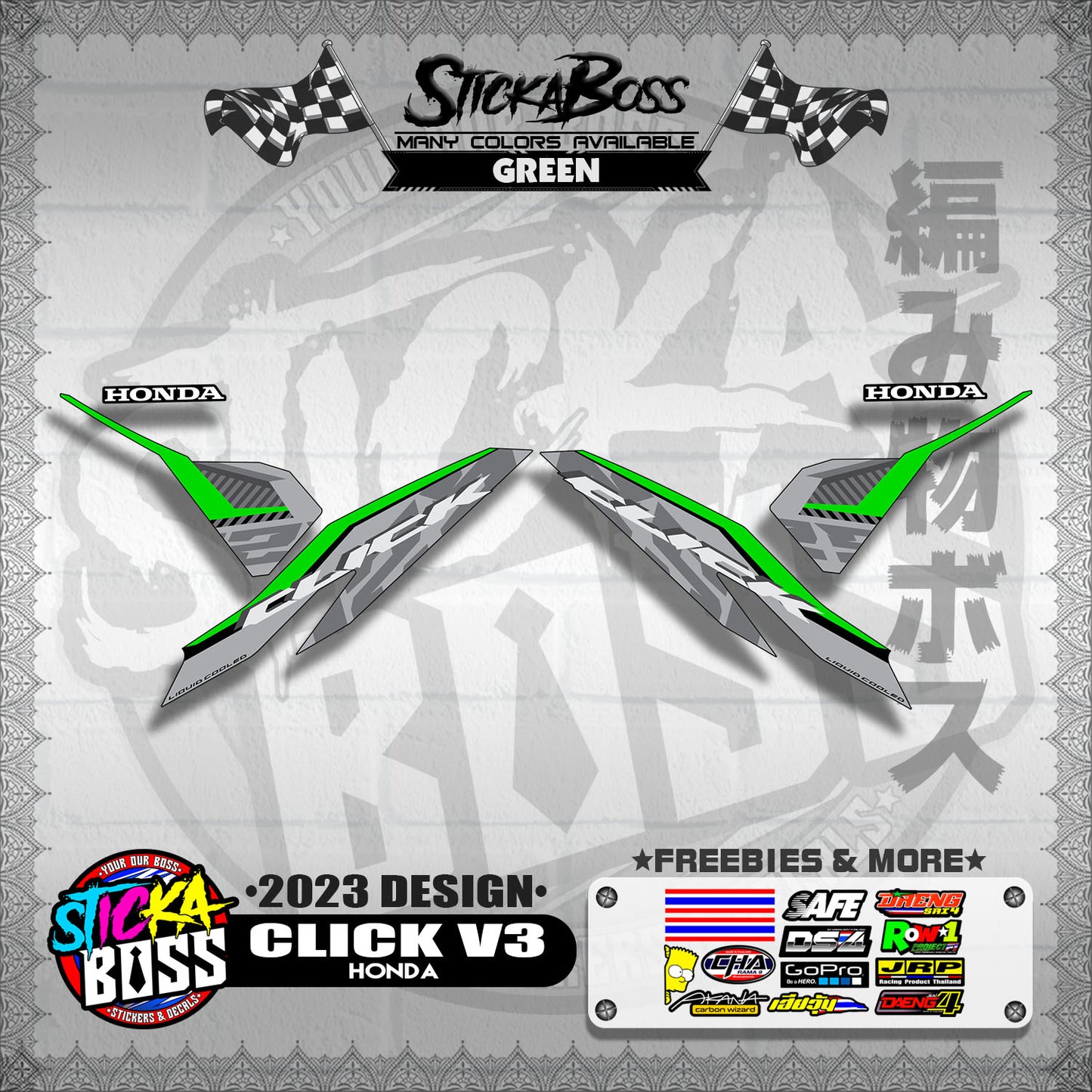 CLICK V3 DECALS ( 2023 DESIGN )【WITH FREEBIES】