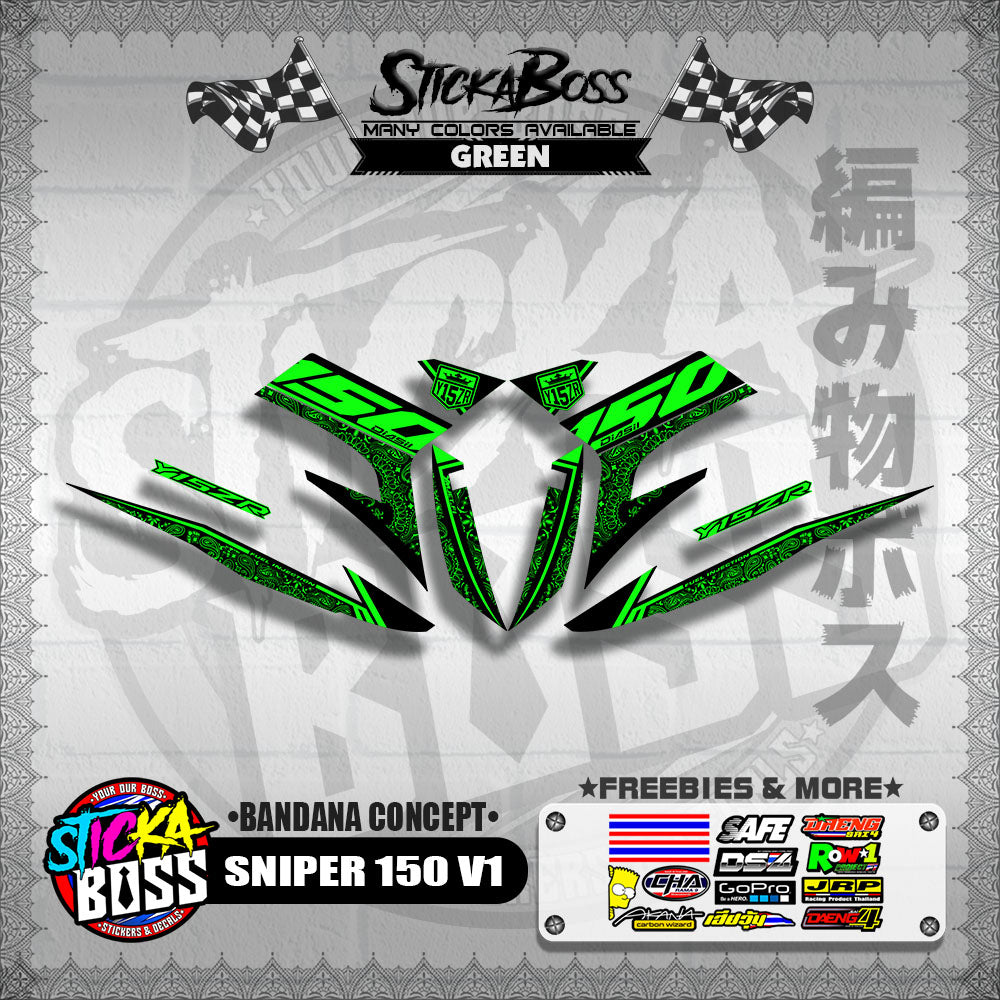 SNIPER 150 V1 DECALS ( BANDANA CONCEPT )【WITH FREEBIES】
