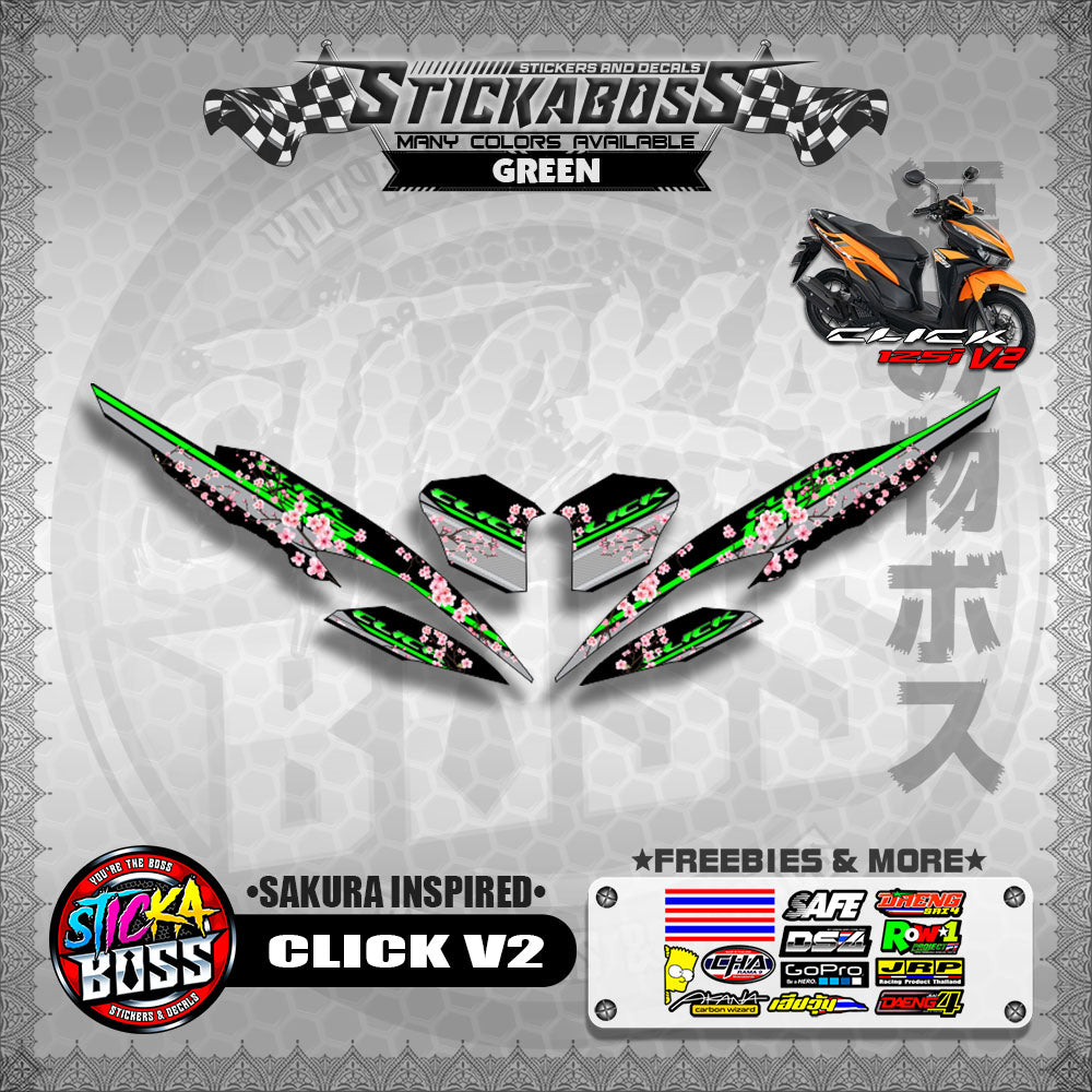 CLICK V2 STICKER DECALS ( SAKURA INSPIRED )【WITH FREEBIES】