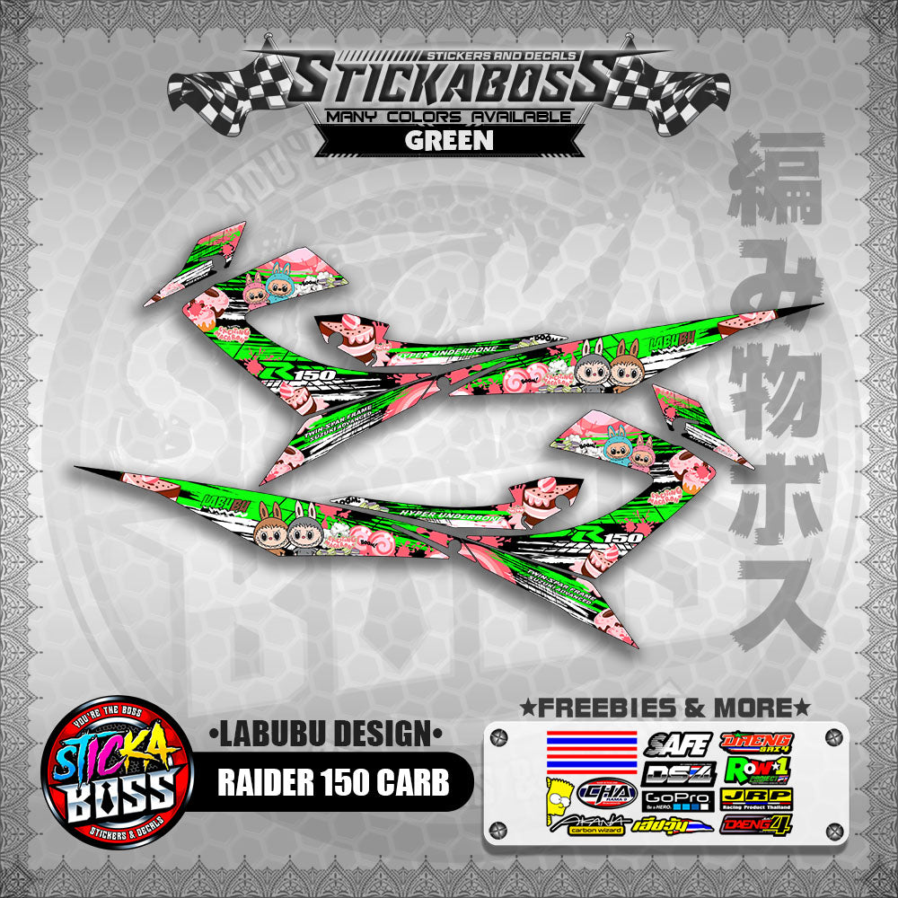 RAIDER 150 CARB STICKER DECALS ( LABUBU DESIGN )【WITH FREEBIES】