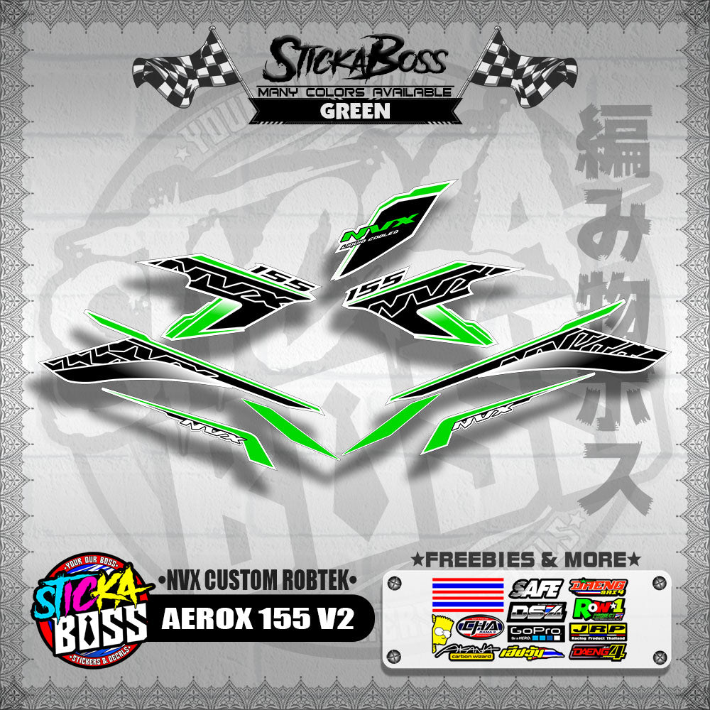 AEROX 155 V2 DECALS ( NVX CUSTOM ROBTEK )【WITH FREEBIES】