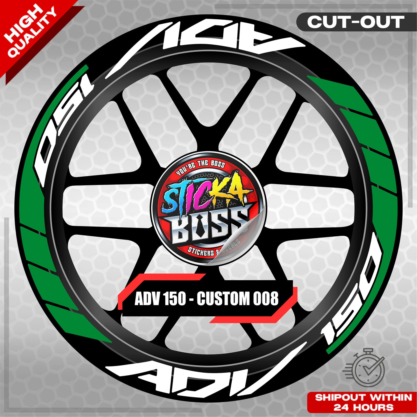 ADV 150 MAG STICKER SET ( 2 MAGS ) - CUSTOM 008 | VINYL WATERPROOF CUT-OUT DECALS