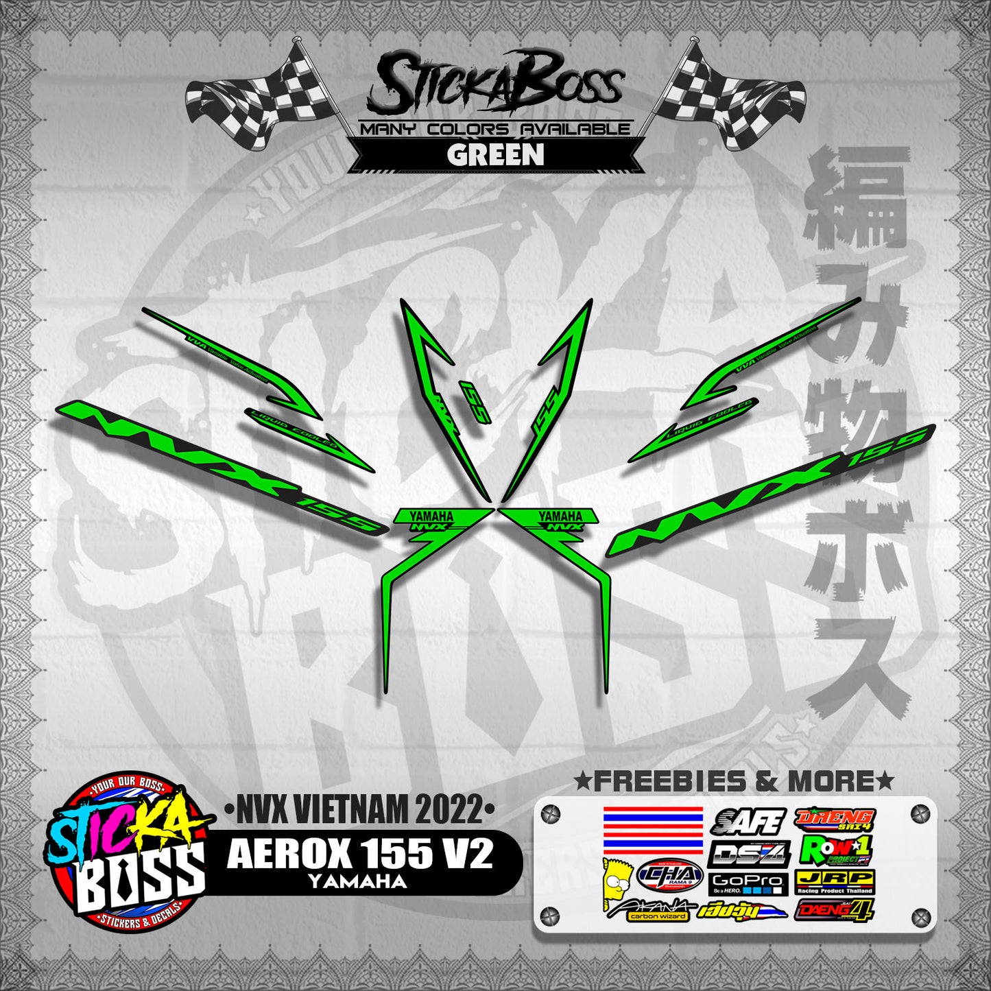 AEROX 155 V2 ( NVX VIETNAM 2022 DECALS )【WITH FREEBIES】