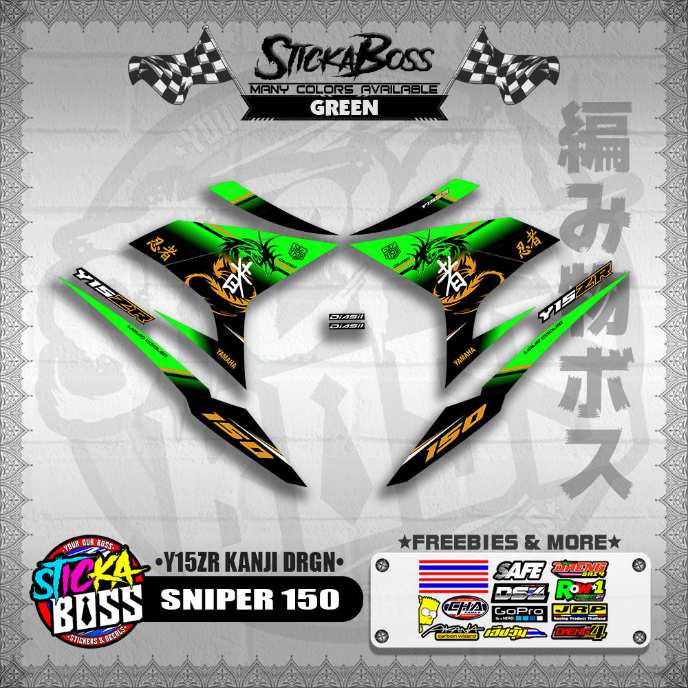 SNIPER 150 DECALS ( Y15ZR KANJI DRGN )【WITH FREEBIES】