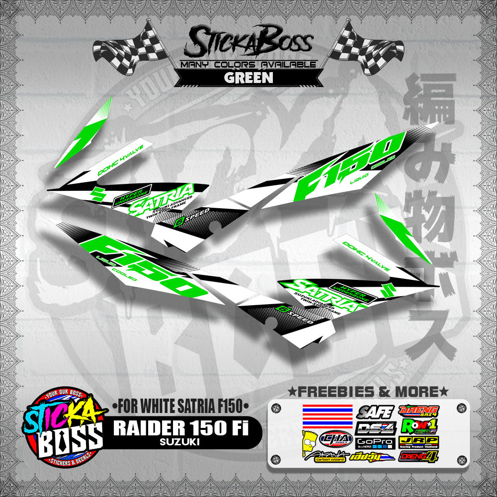 RAIDER 150 Fi STOCK DECAL ( FOR WHITE SATRIA F150 )【WITH FREEBIES】