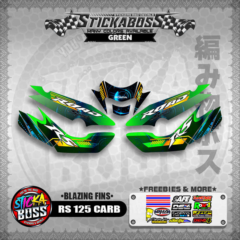 RS 125 CARB STICKER DECALS ( BLAZING FINS )【WITH FREEBIES】