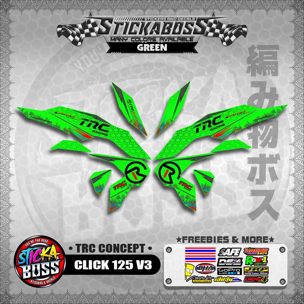 CLICK 125 V3 DECALS ( TRC CONCEPT )【WITH FREEBIES】